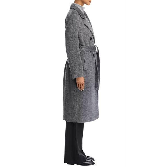 Kobi Halperin Womens Lyra Chain-Trim Double-Breasted Coat Medium Grey - NWT $798 - Picture 4 of 9